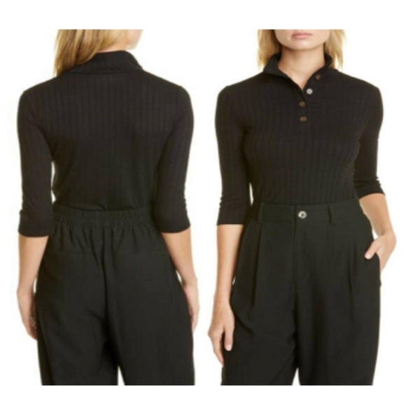 VINCE Ribbed Button Up Knit - Picture 2 of 5